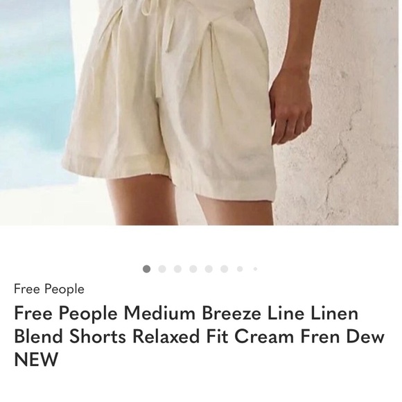 Free People Pants - NWOT  Free People Free-est Breeze Line Linen blend shorts xs Cream Fren Dew